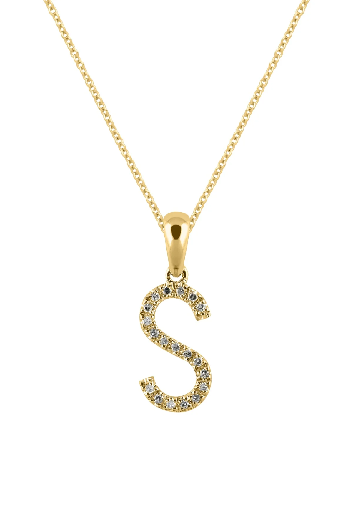 Diamond Set Initial Pendant - Image 4