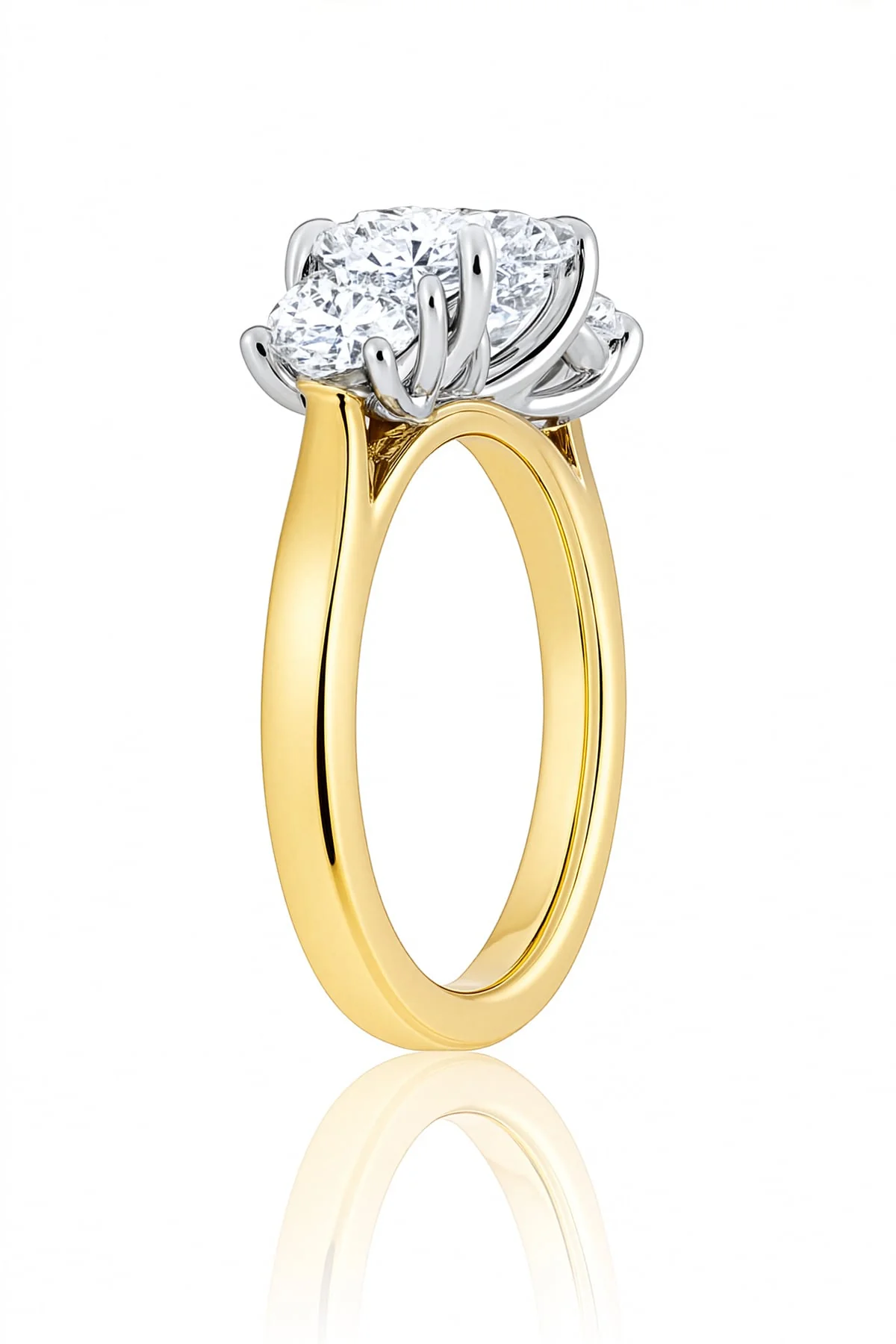 Alicia... 3.5 Carat Lab-Grown Diamond Set Trilogy Ring In 18ct Two-Tone - Image 4